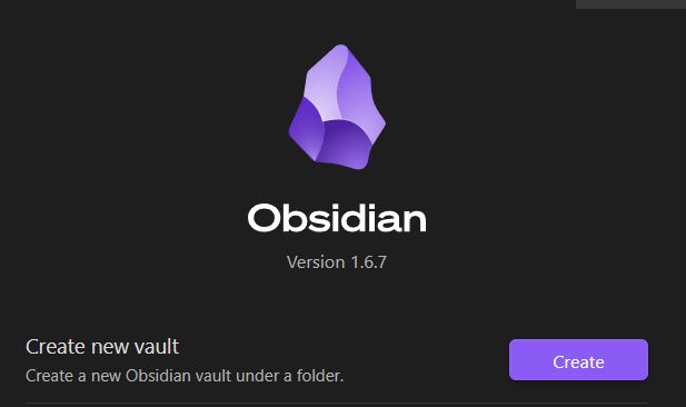 Создать новое хранилище Obsidian